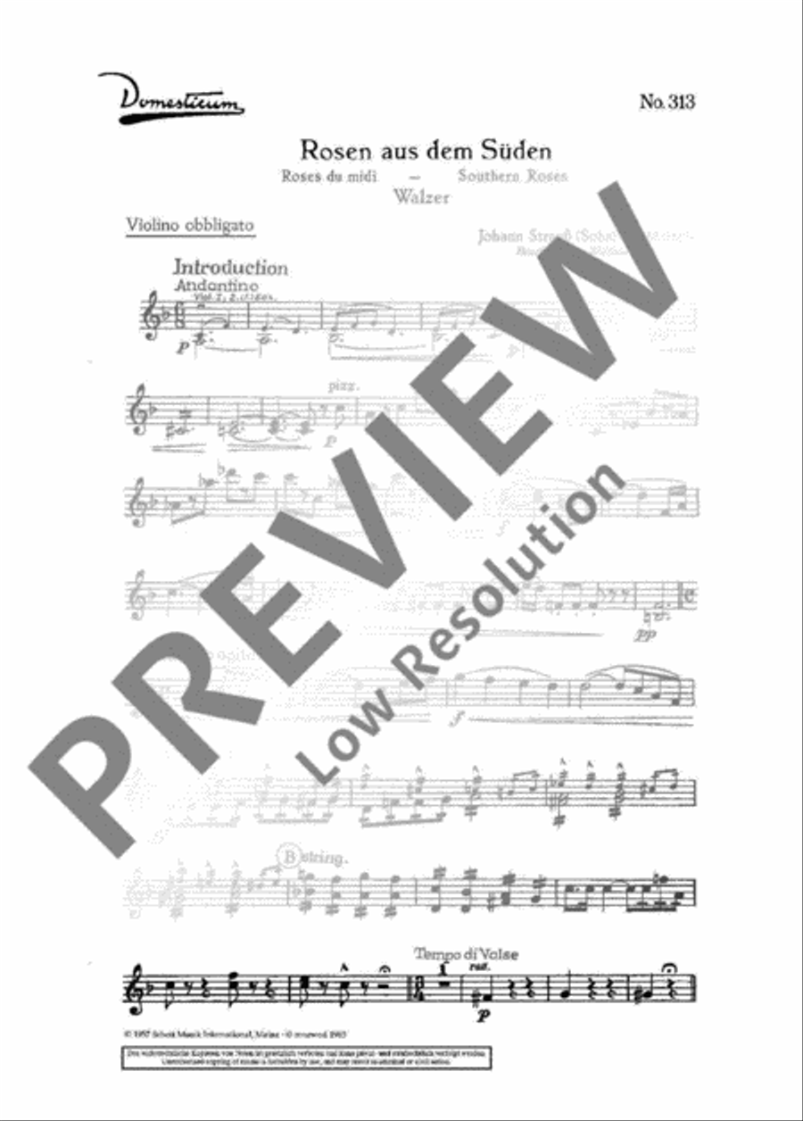 Rosen aus dem Süden Oboe scores gallery preview page 3