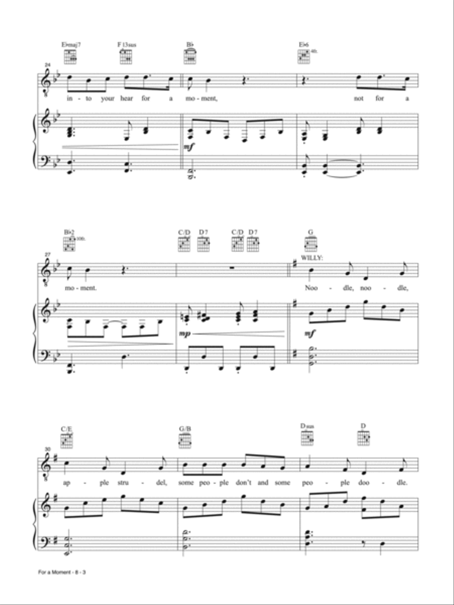 For a Moment (from Wonka) Piano, Vocal, Guitar scores gallery preview page 3