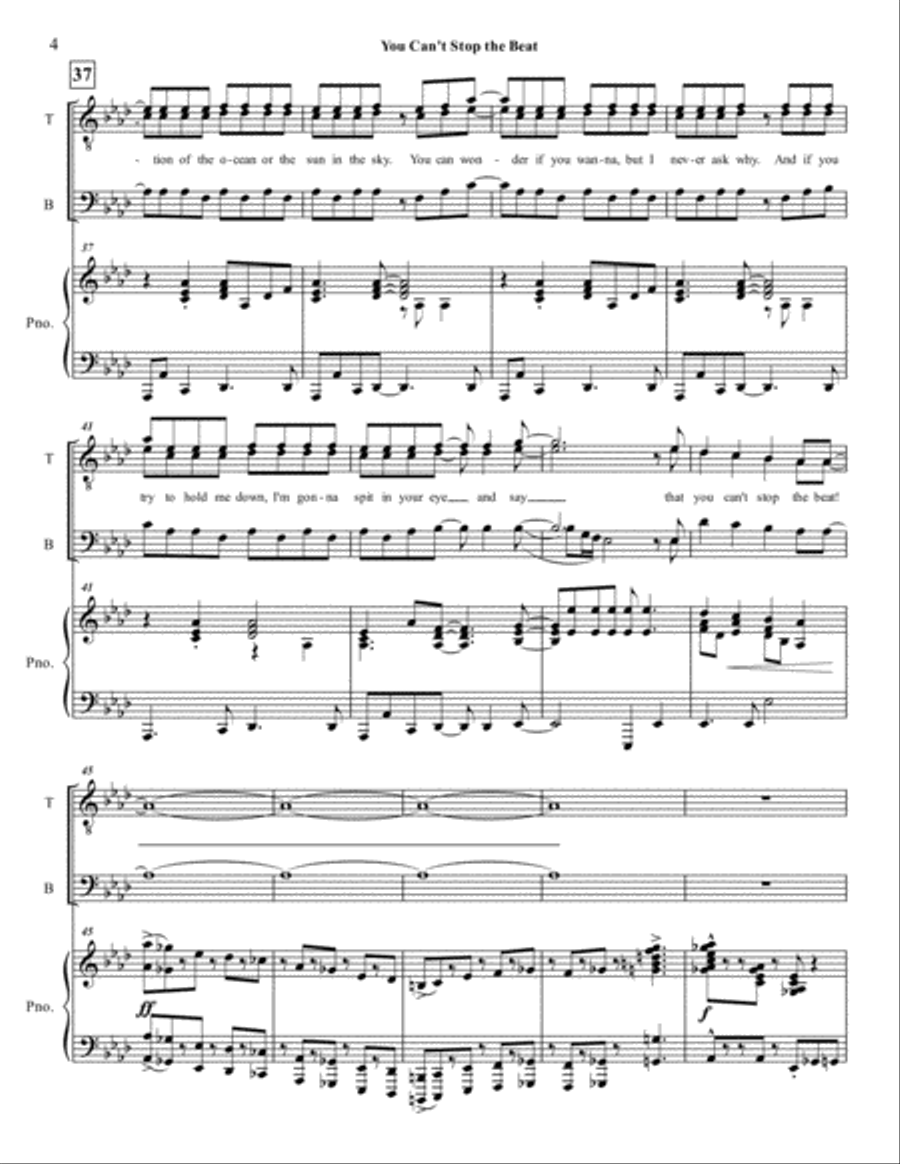 You Can't Stop The Beat TTBB scores gallery preview page 4