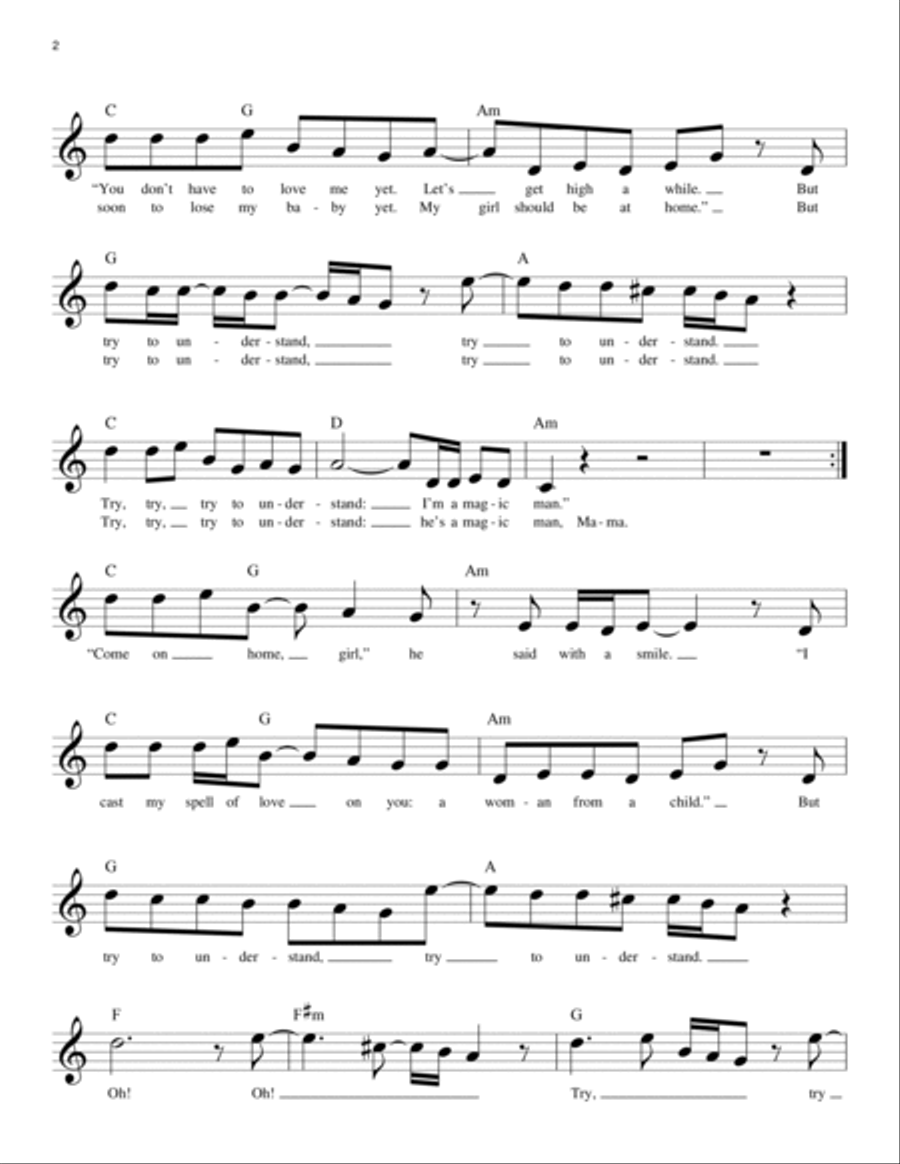 Magic Man Magic Man Piano scores gallery preview page 2