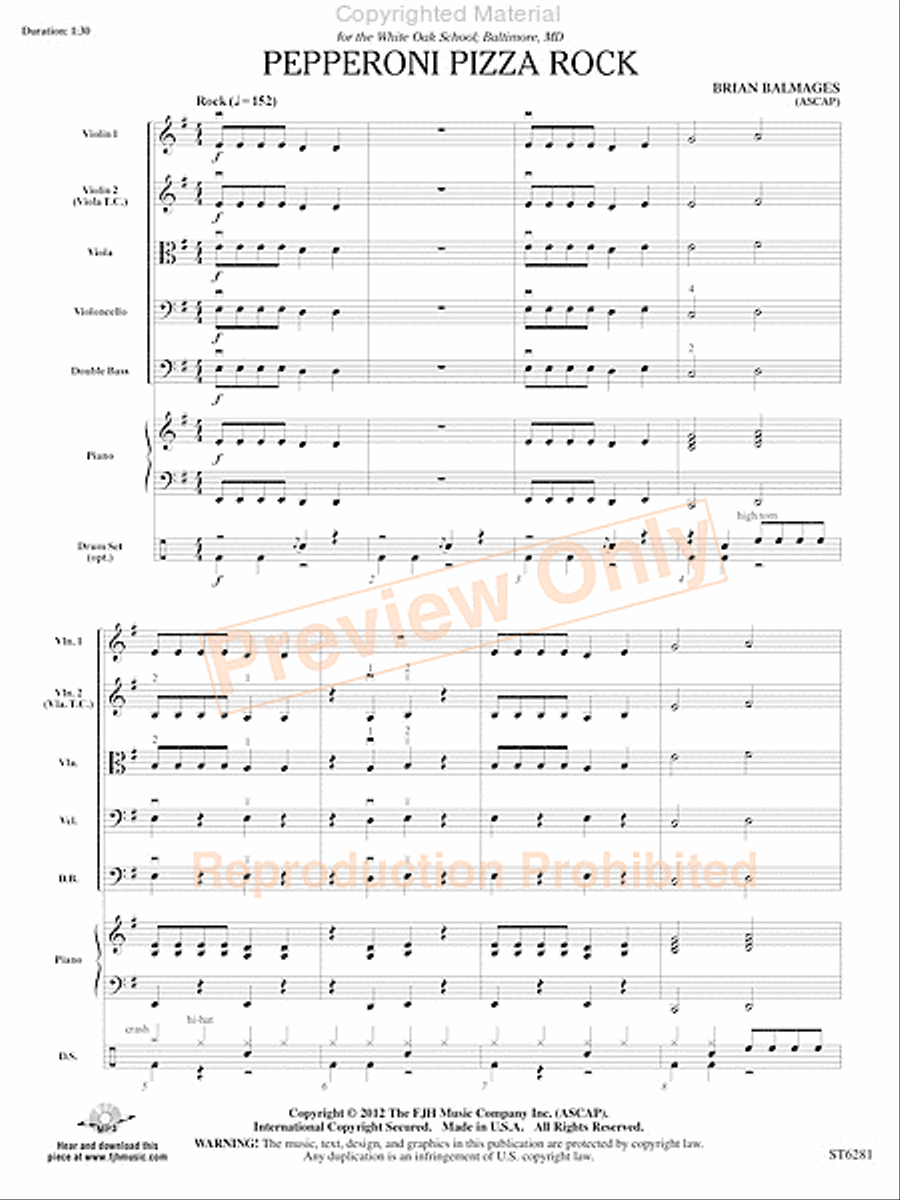 Pepperoni Pizza Rock String Orchestra scores gallery preview page 4