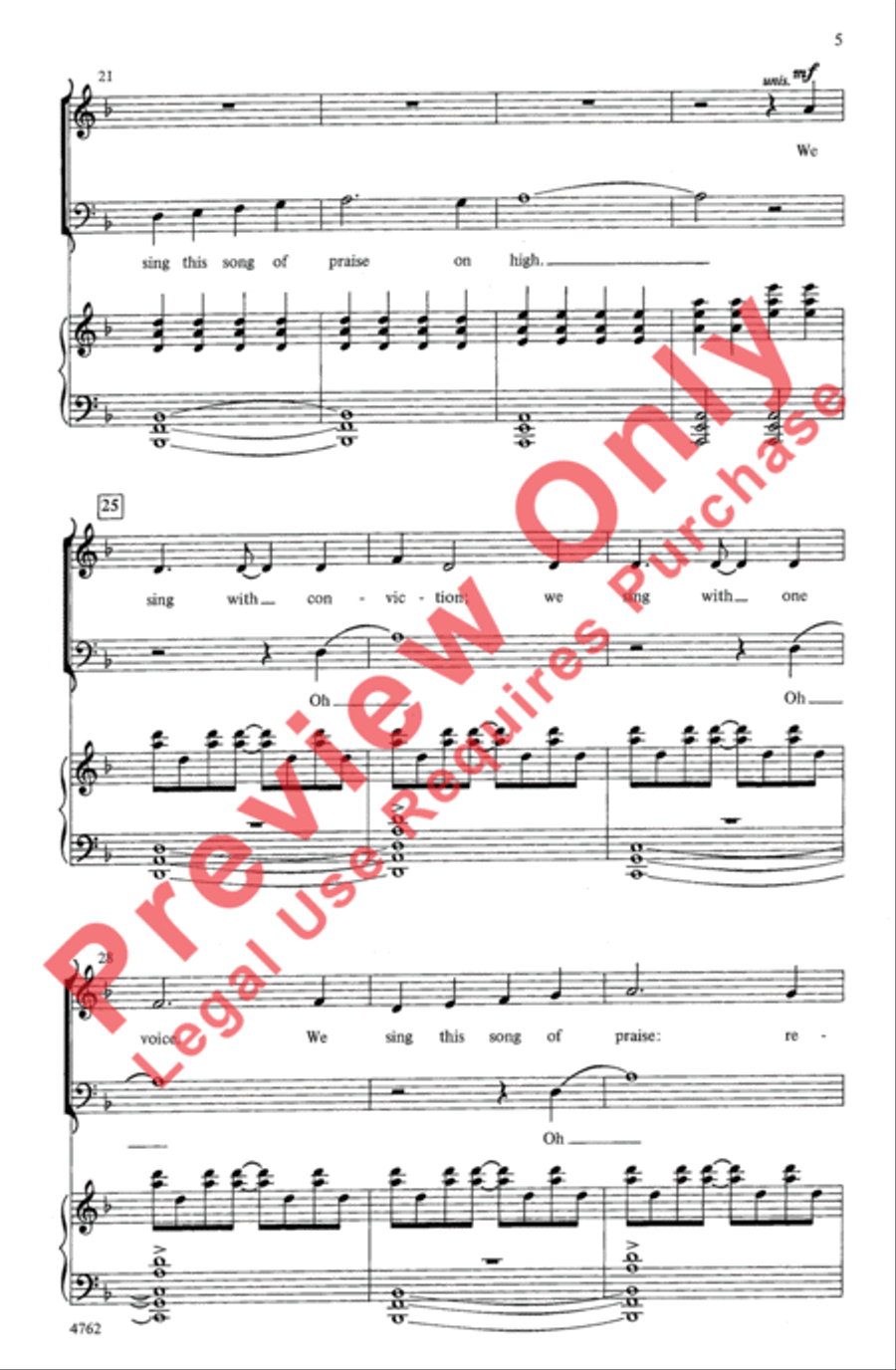 Gloria In Excelsis 3-Part scores gallery preview page 4