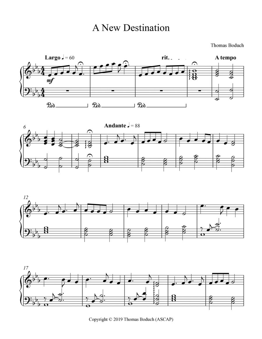 A New Destination Piano Solo scores gallery preview page 1