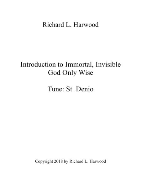 Introduction to Immortal, Invisible, God Only Wise image number null
