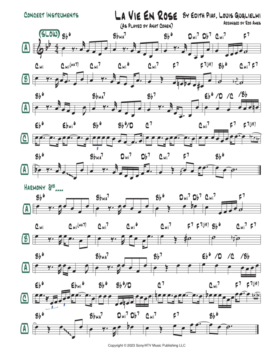La Vie En Rose Piano scores gallery preview page 1