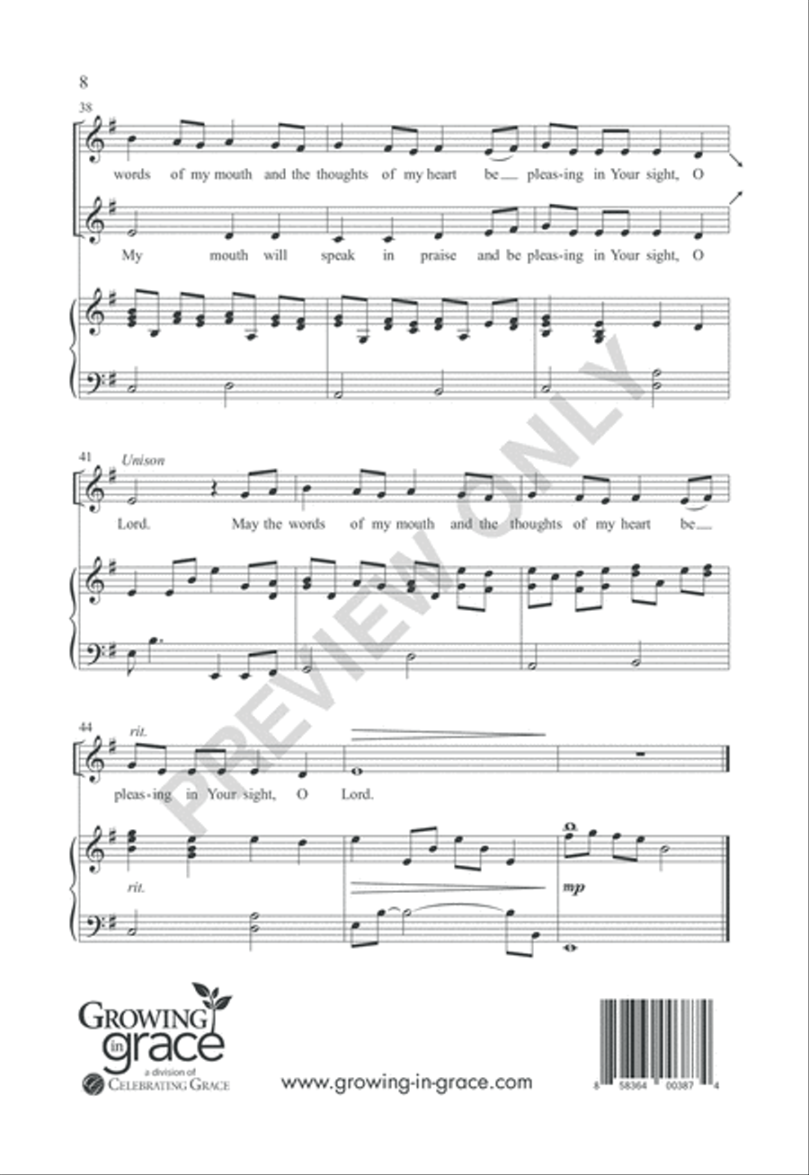 The Words of My Mouth The Words of My Mouth Unison Choir scores gallery preview page 7
