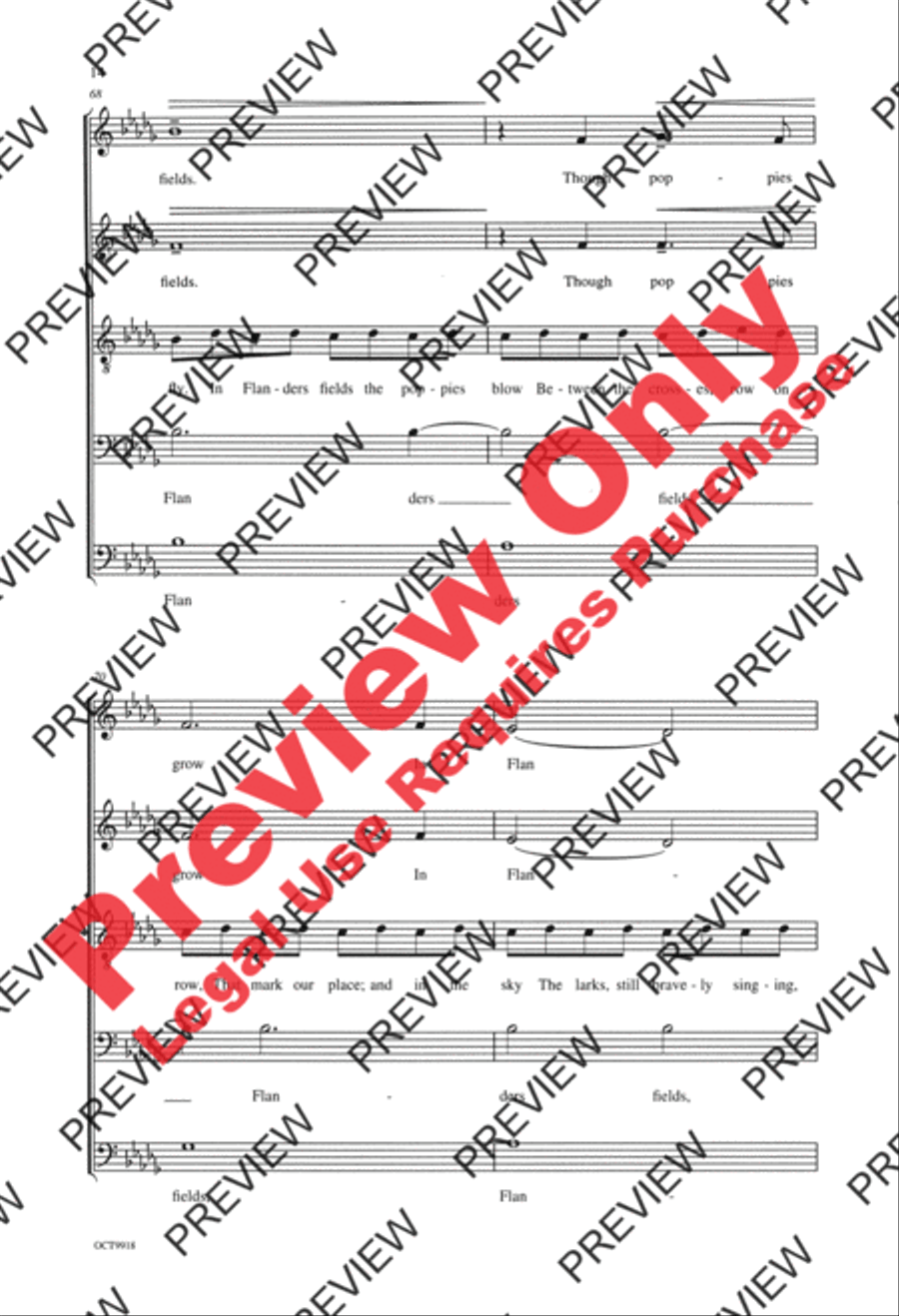Flanders Fields 4-Part scores gallery preview page 14