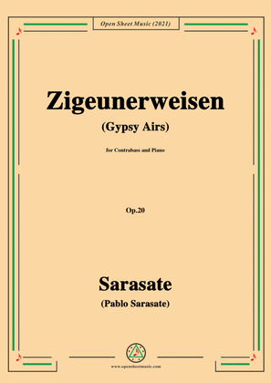 Sarasate-Zigeunerweisen(Gypsy Airs),Op.20,for Contrabass and Piano