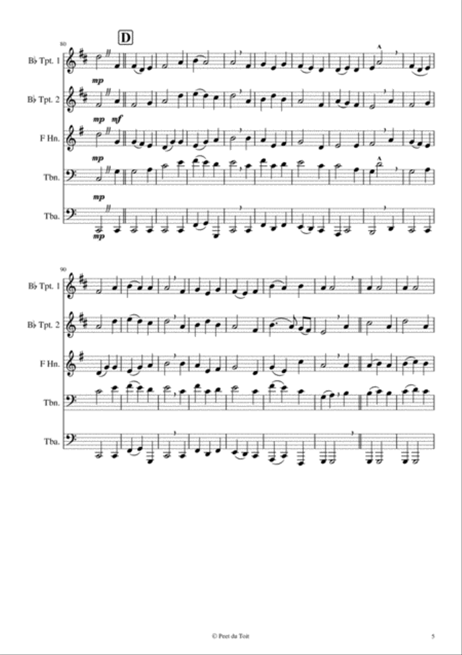 Ich bete an die Macht der Liebe Suite - D Bortniansky (Brass Quintet) Brass Quintet scores gallery preview page 5