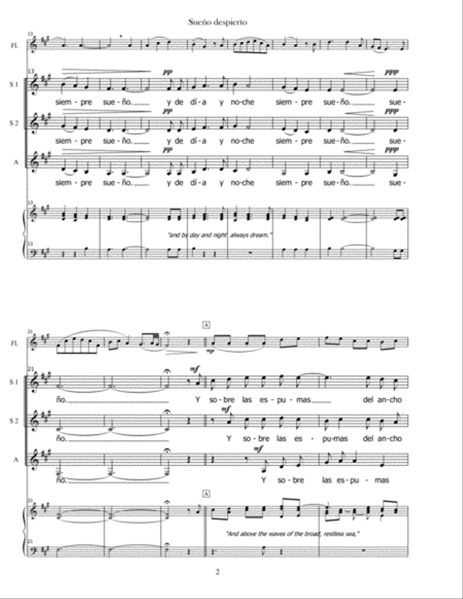 Sueño Despierto (I dream, awake...) SSA scores gallery preview page 4