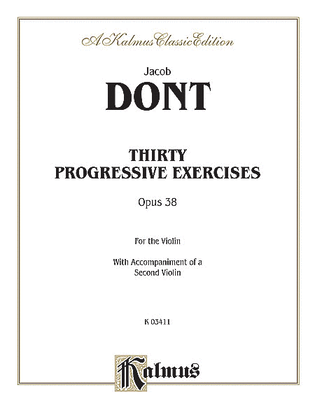 Book cover for Thirty Progressive Exercises, Op. 38