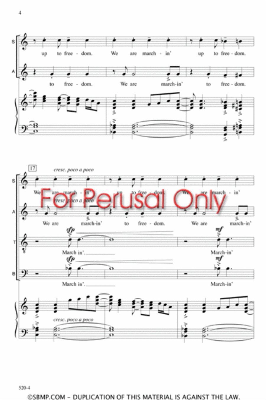 Marchin' to Freedom - SATB 4-Part scores gallery preview page 3