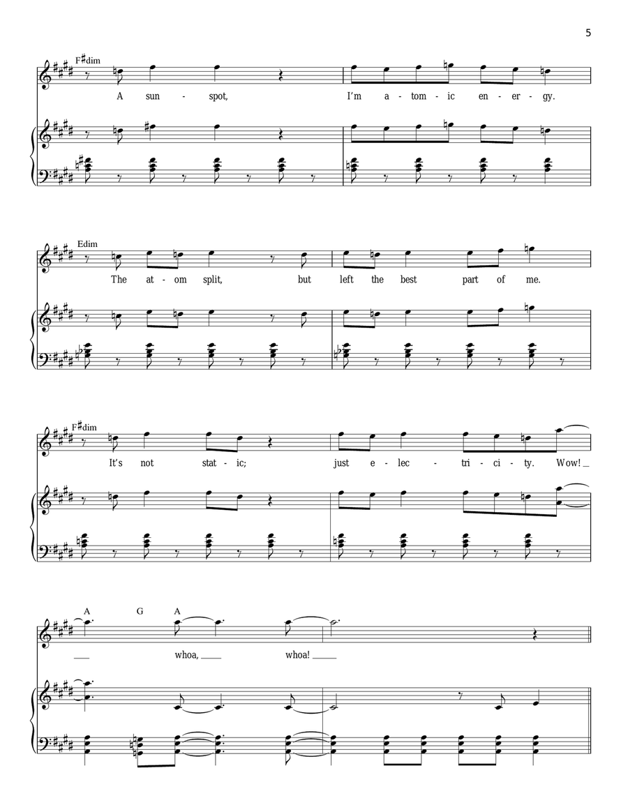 Bouncing Off The Walls Bouncing Off The Walls Piano, Vocal scores gallery preview page 5