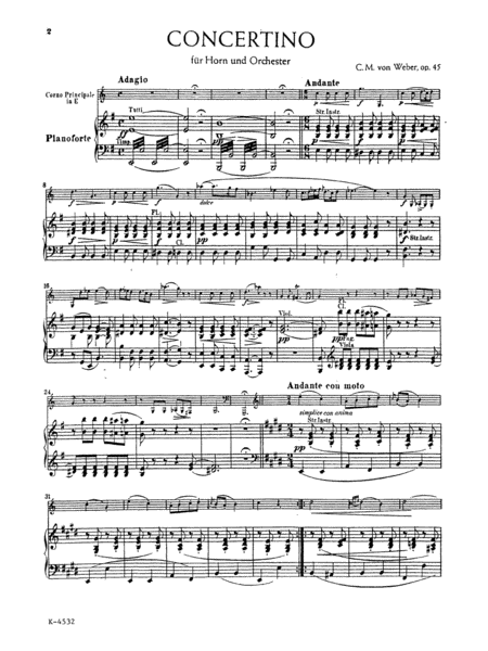 Concertino in E Minor, Op. 45 (Orch.)