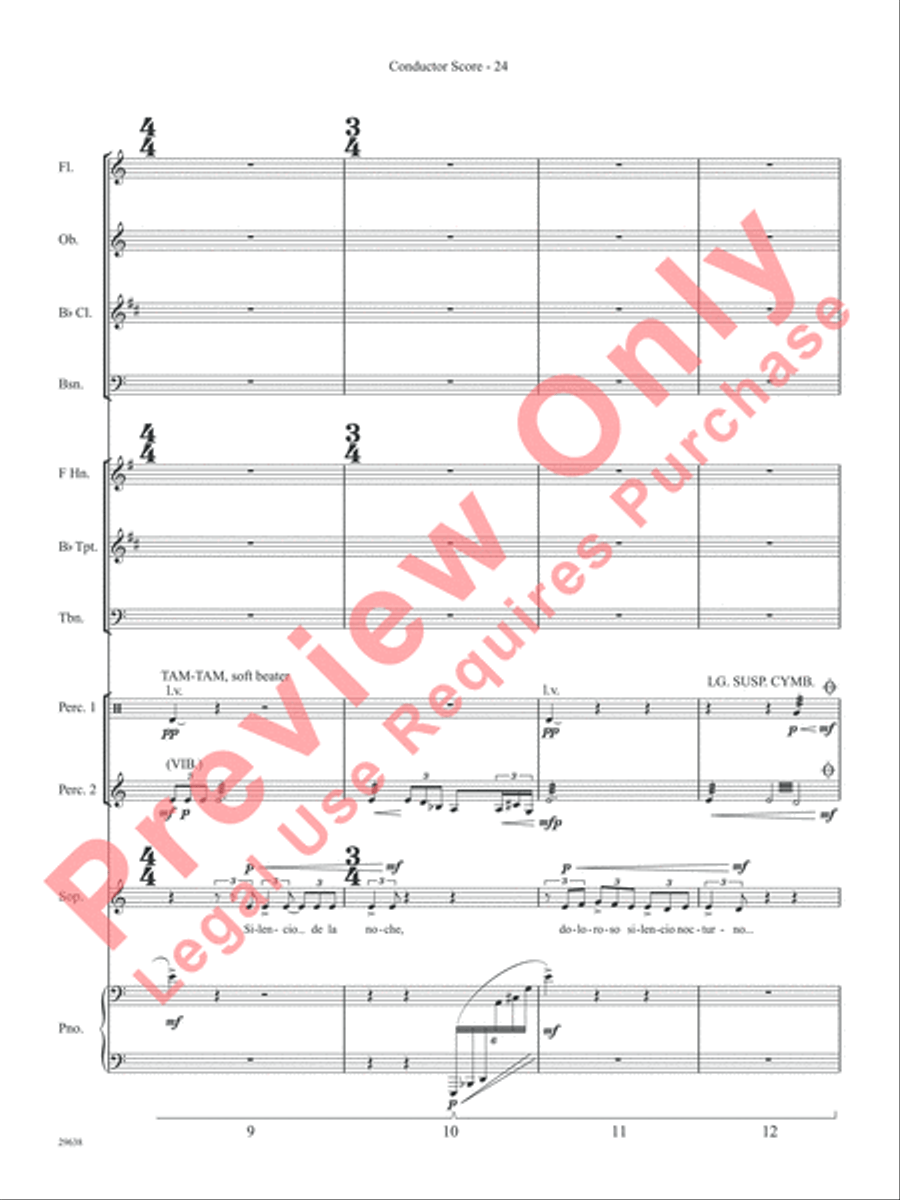 Three Spanish Songs (for Soprano and Wind Ensemble) Concert Band scores gallery preview page 29