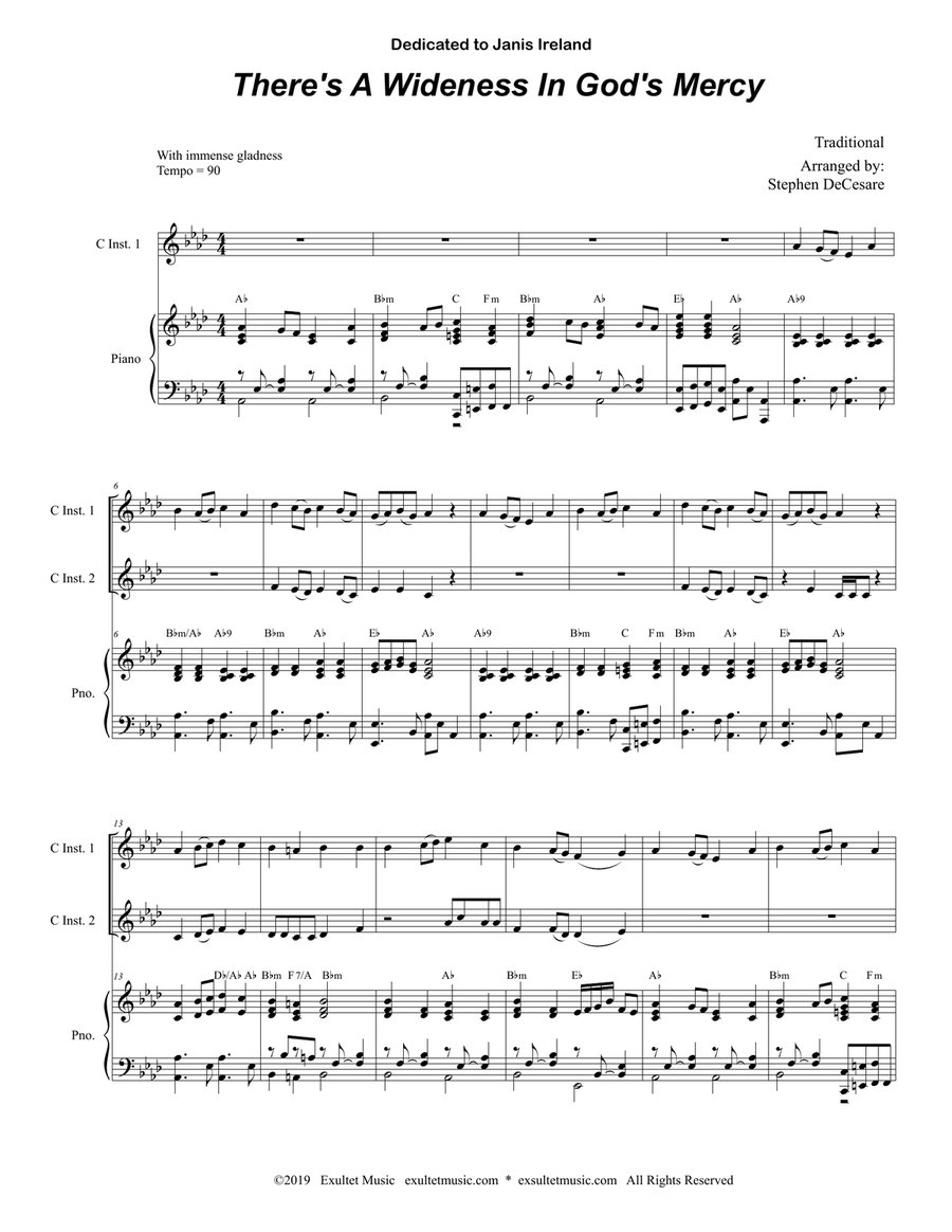 There's A Wideness In God's Mercy (Duet for C-Instruments) Piano scores gallery preview page 2
