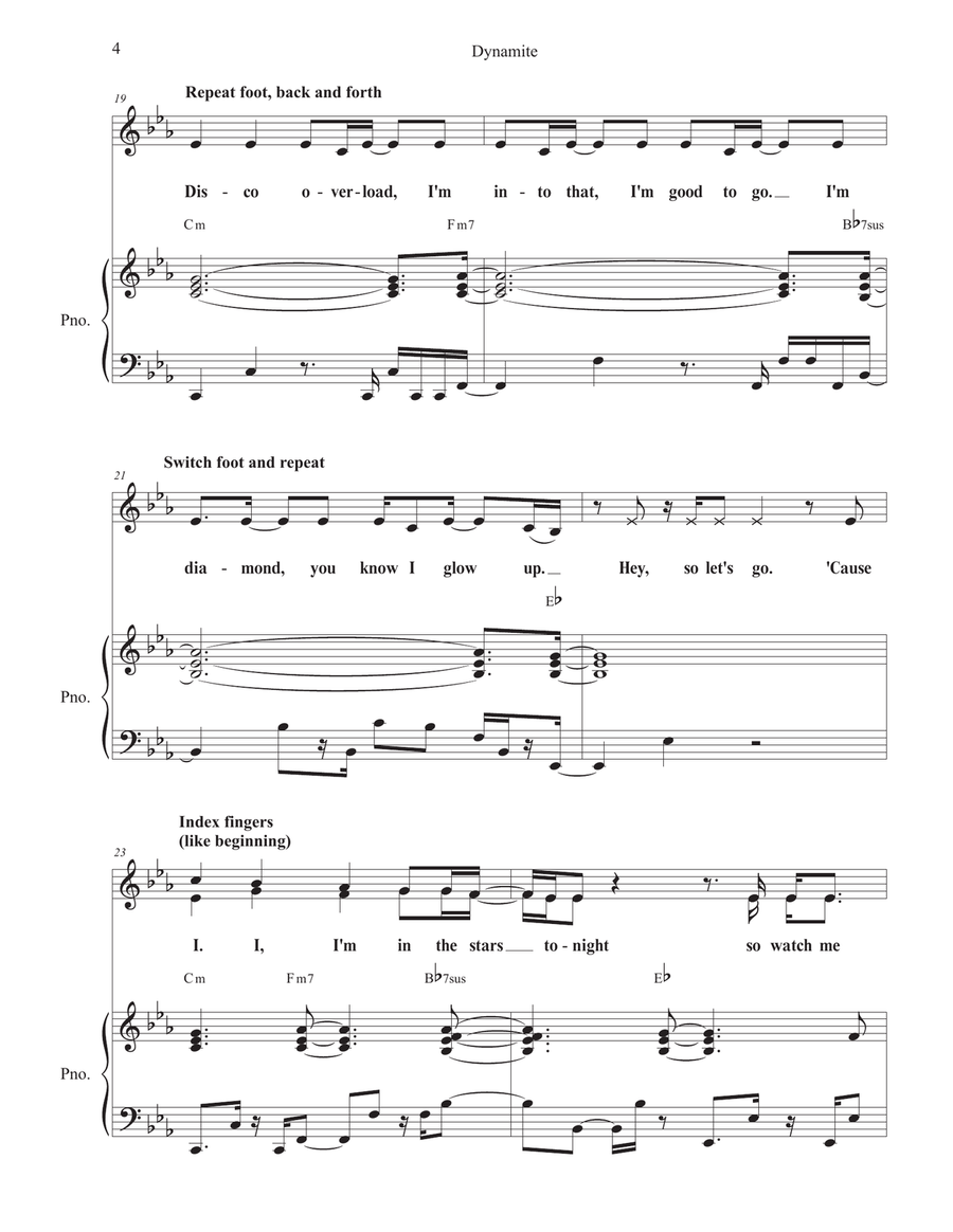 Dynamite Unison Choir scores gallery preview page 4