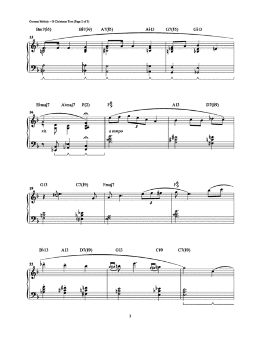 O Christmas Tree Piano Solo scores gallery preview page 2