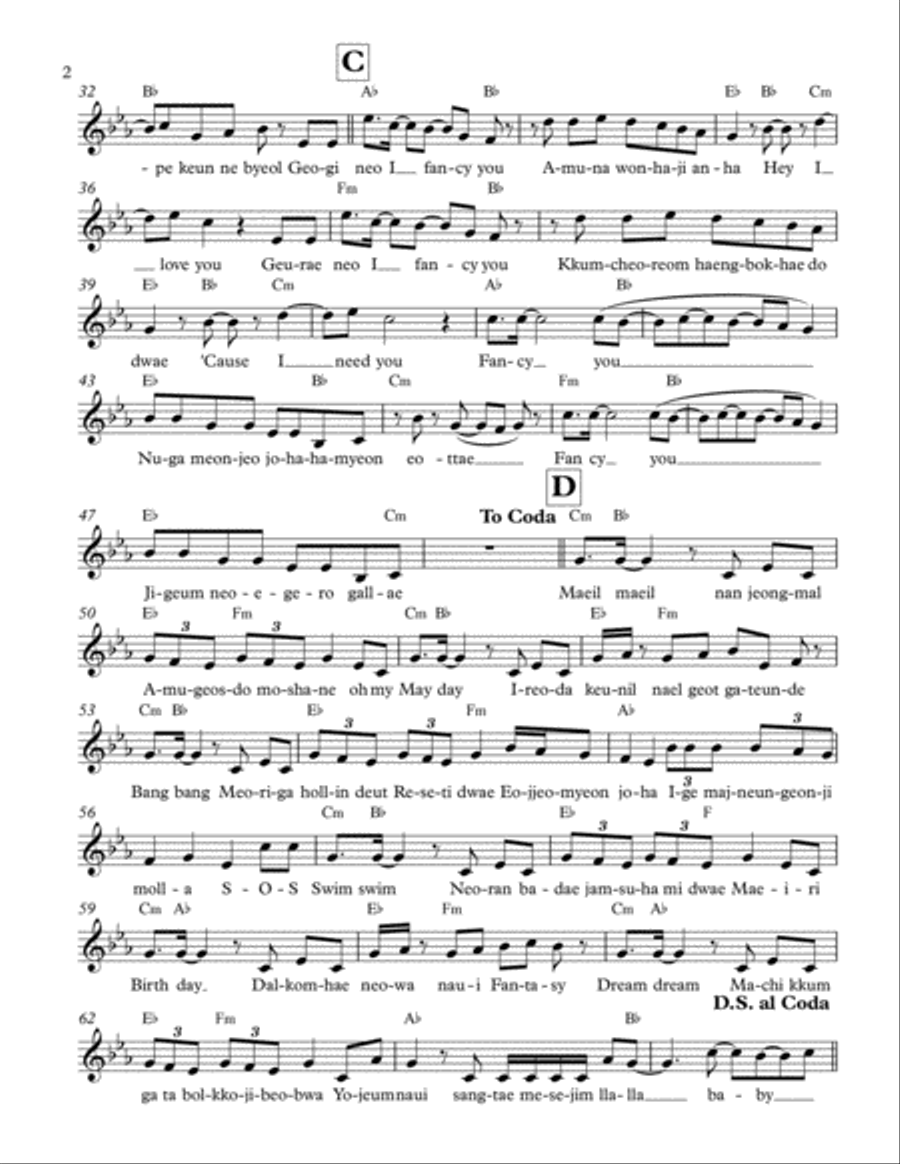 Fancy Fancy Unison Choir scores gallery preview page 2
