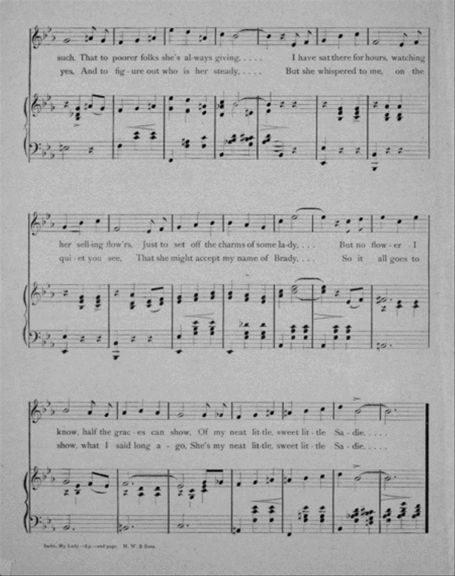 Sadie, My Lady. Song and Chorus Choir scores gallery preview page 2
