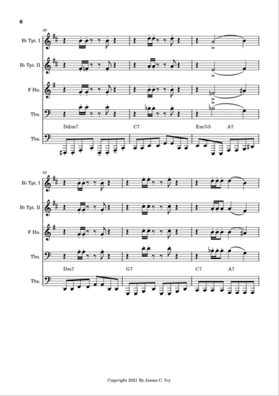 Sagebrush Blues Brass Ensemble scores gallery preview page 6