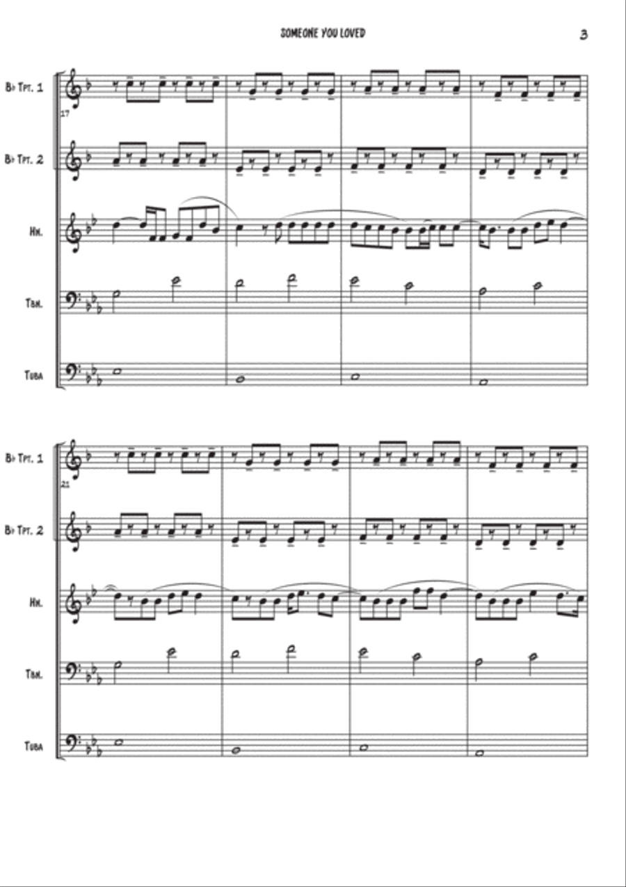 Someone You Loved Someone You Loved Brass Ensemble scores gallery preview page 3