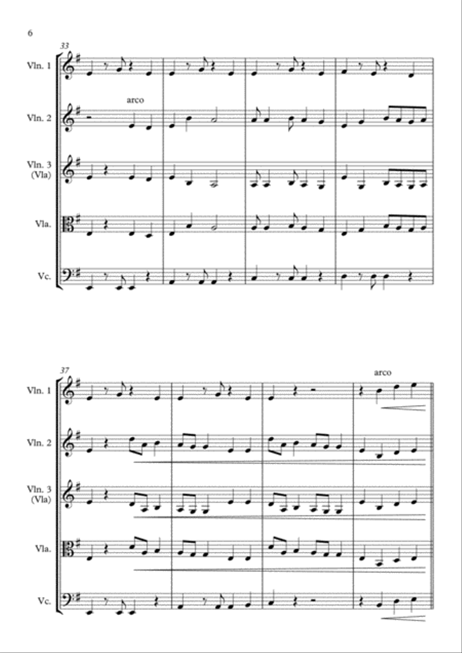 Shape Of You String Quartet scores gallery preview page 6