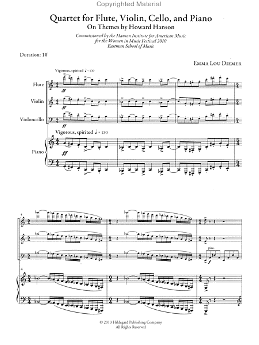 Quartet for Flute, Violin, Cello and Piano Chamber Music scores gallery preview page 2