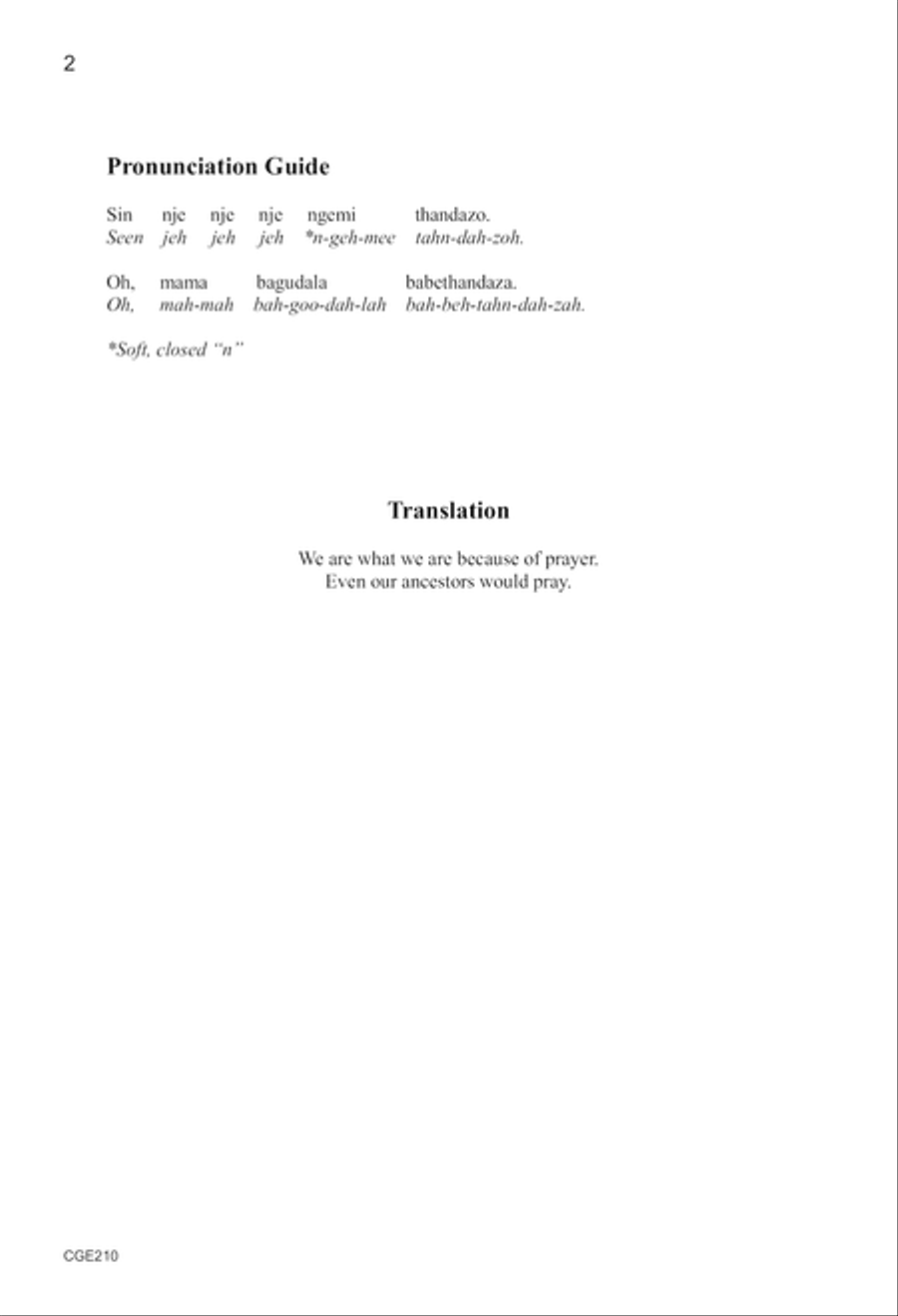 Babethandaza SATB Babethandaza SATB 4-Part scores gallery preview page 2