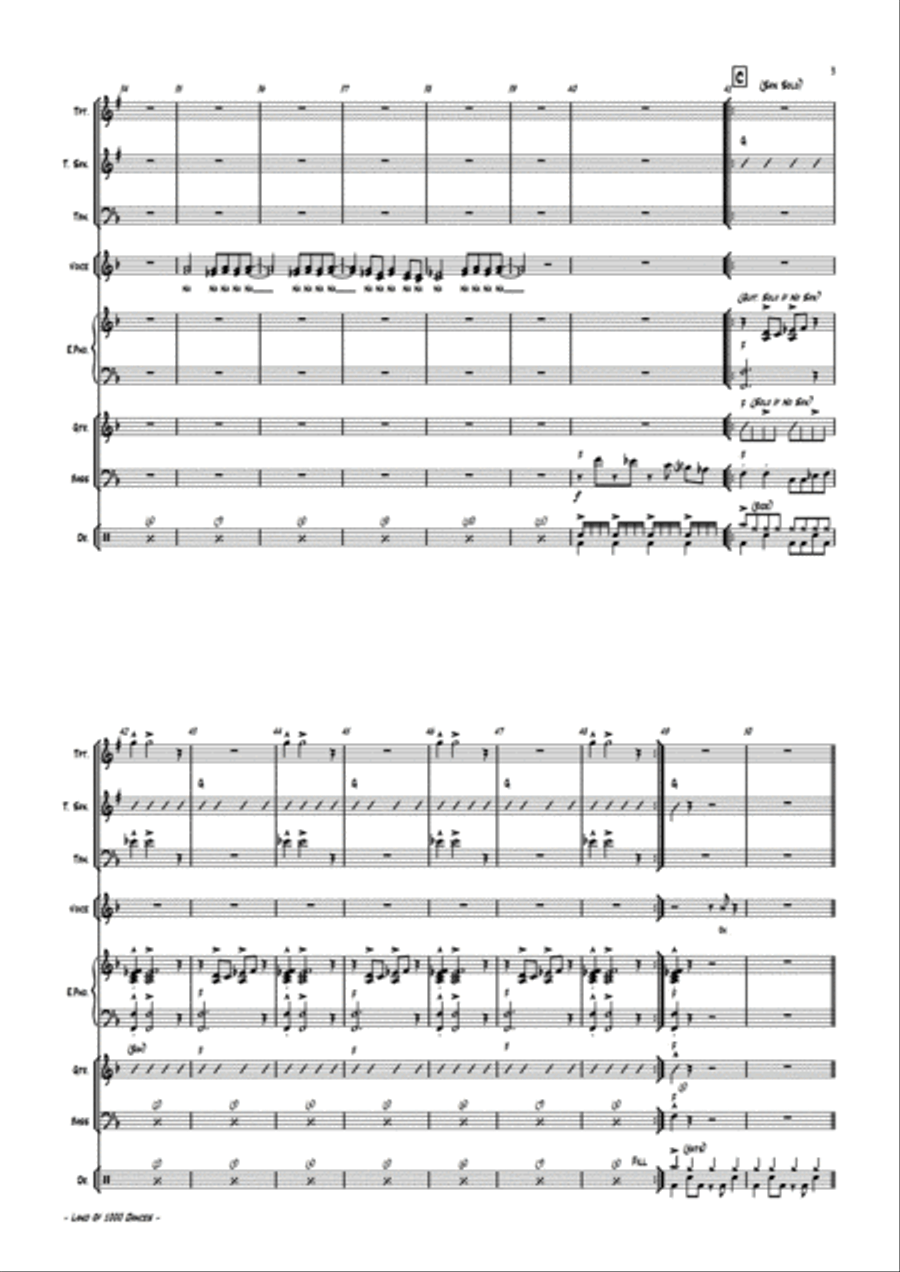 Land Of A Thousand Dances Jazz Ensemble scores gallery preview page 6