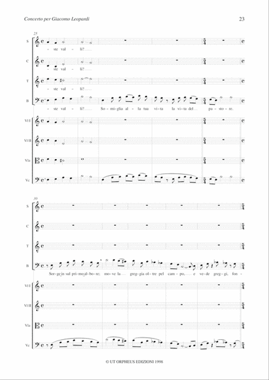Concerto for Giacomo Leopardi for Choir and String Quartet (1996-97) Choir scores gallery preview page 13
