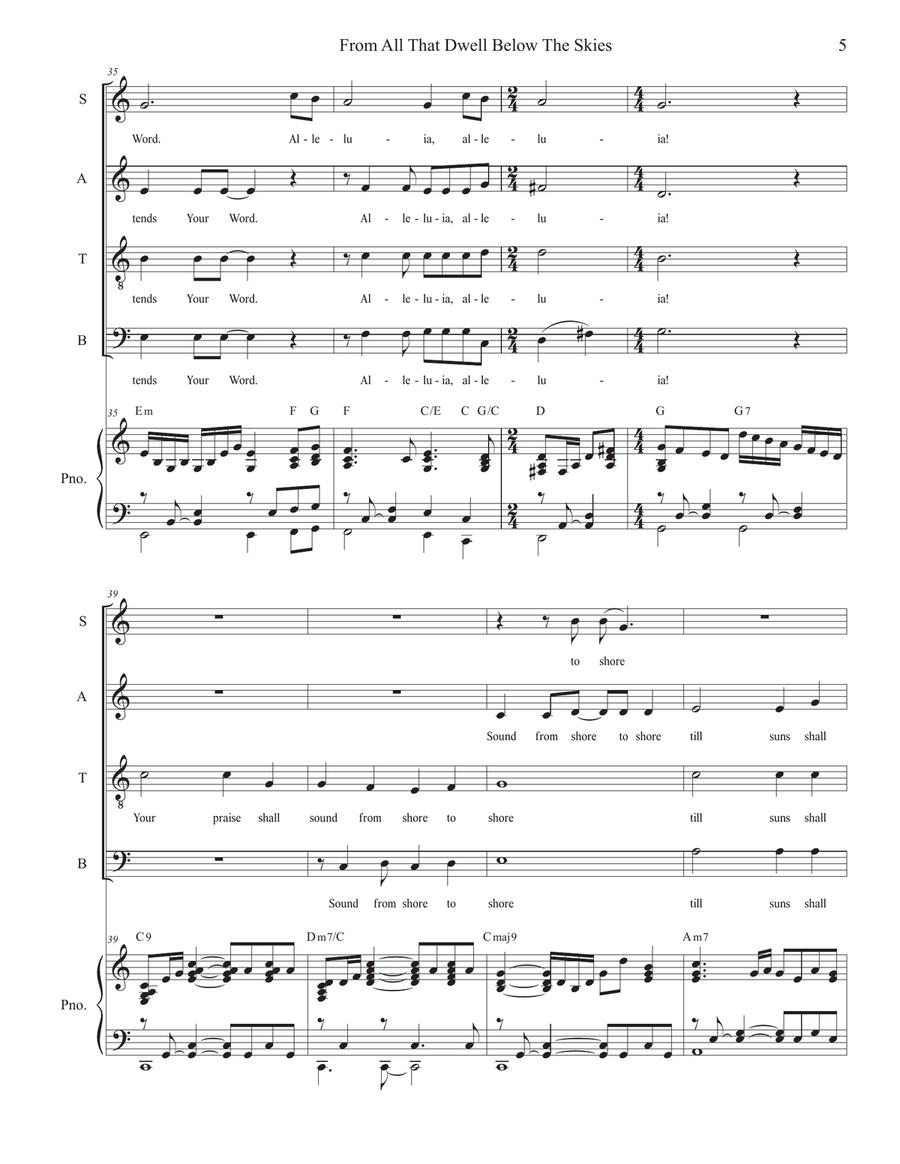 From All That Dwell Below The Skies (Vocal Quartet - (SATB) 4-Part scores gallery preview page 5