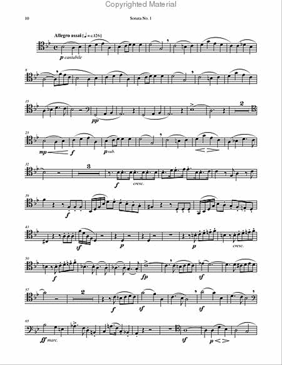 Sonata No. 1 Op. 45 for Trombone & Piano Piano Accompaniment scores gallery preview page 4