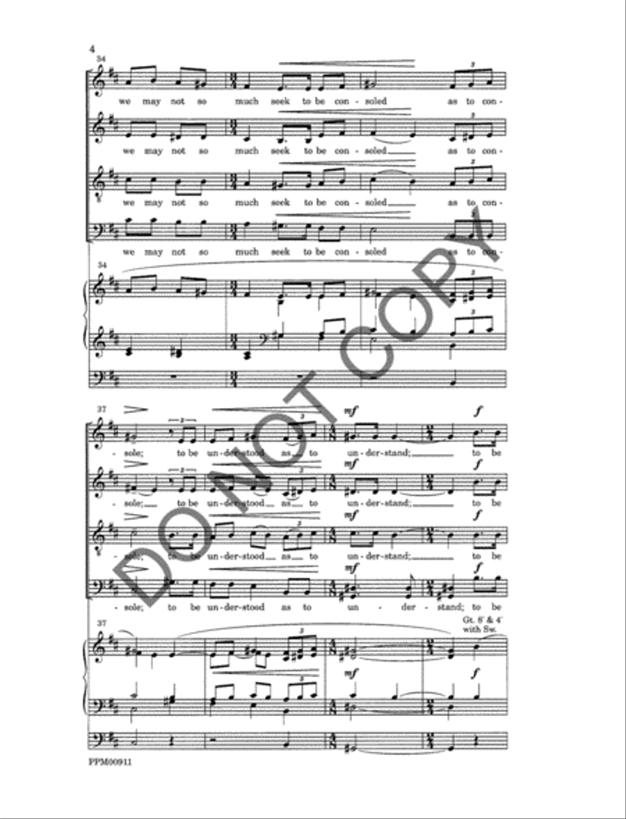 Prayer of St. Francis 4-Part scores gallery preview page 5