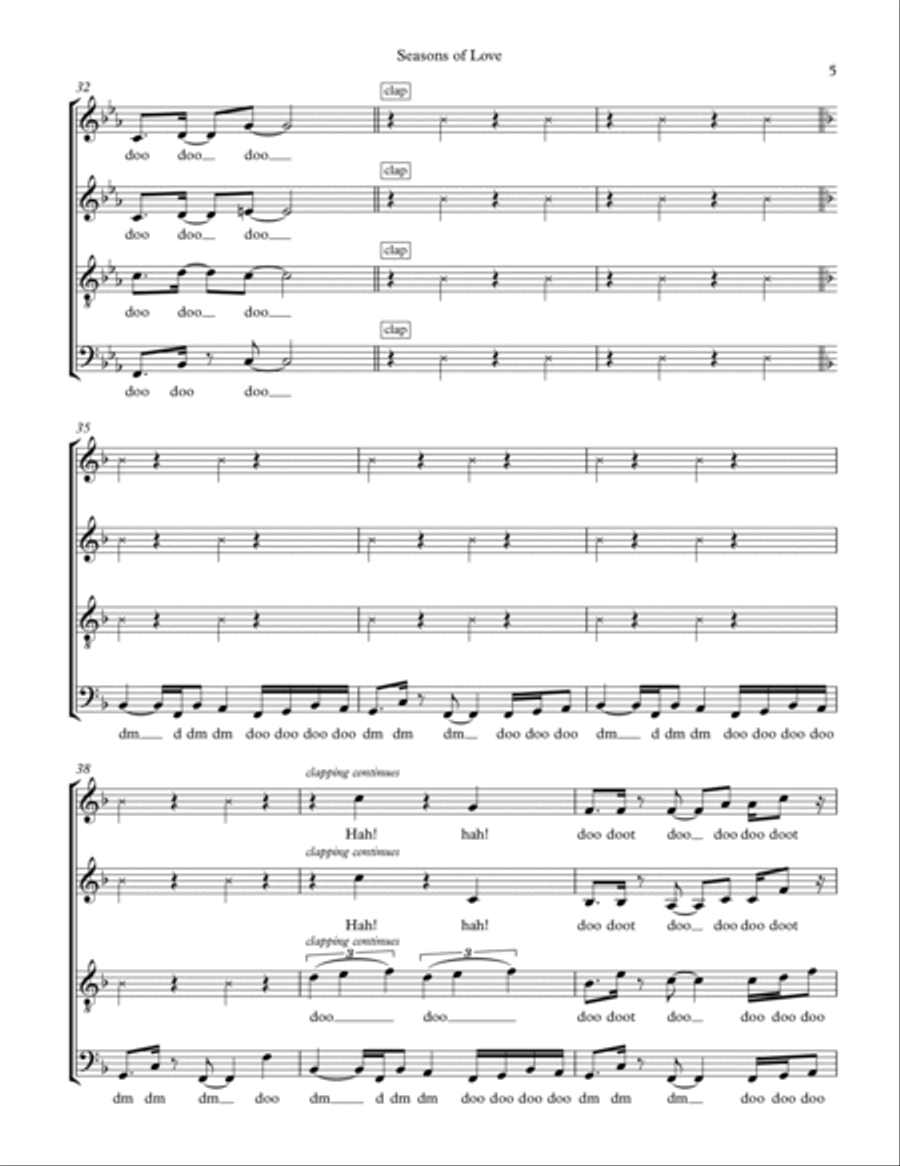 Seasons Of Love Seasons Of Love 4-Part scores gallery preview page 5