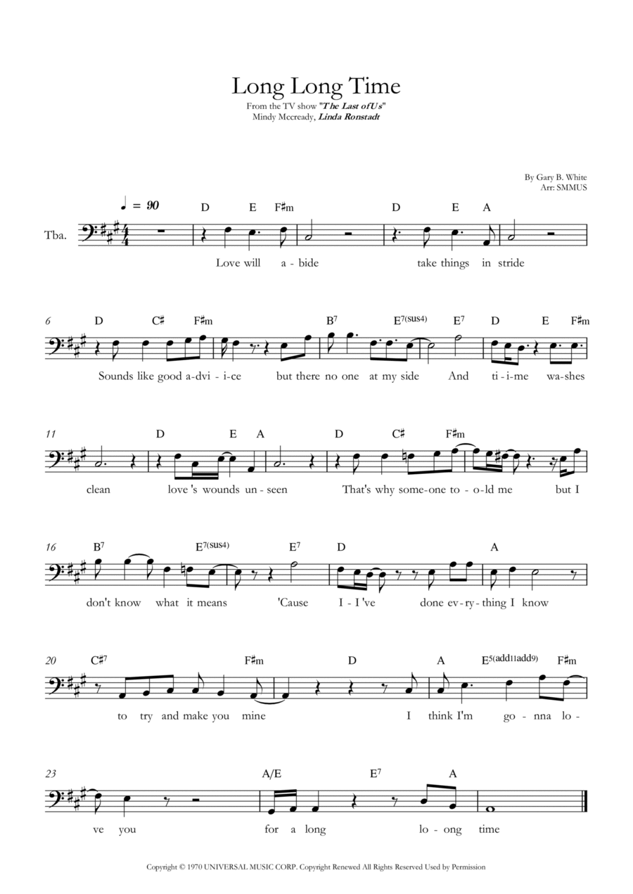 Long Long Time Tuba scores gallery preview page 1