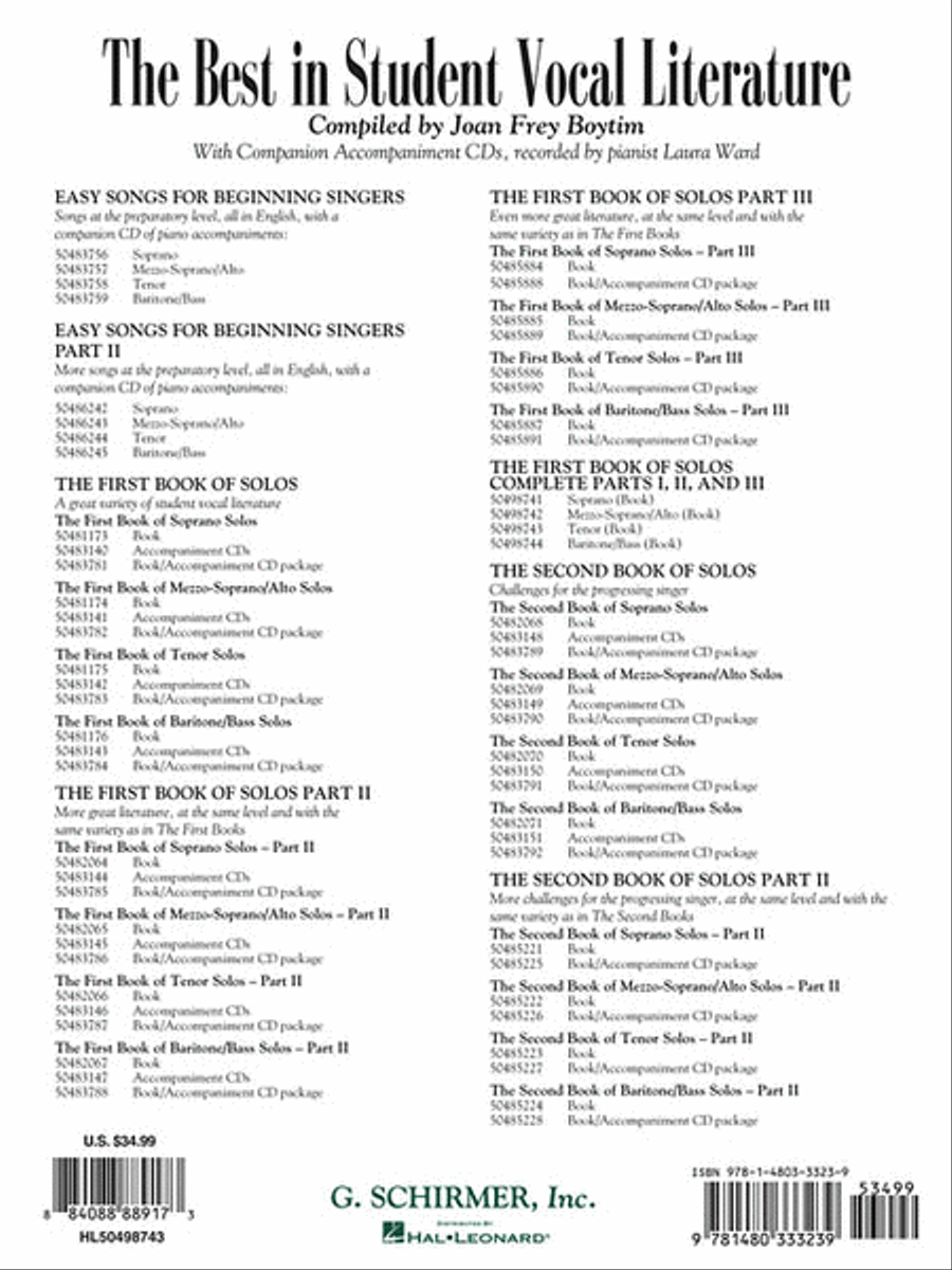 The First Book of Solos Complete – Parts I, II and III Voice scores gallery preview page 2
