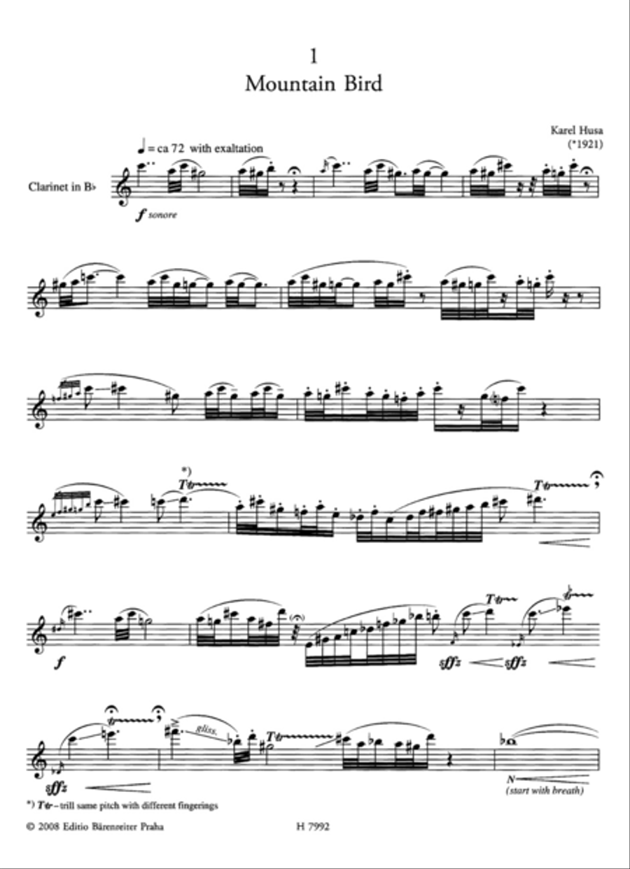 Three Studies for Solo Clarinet Clarinet Solo scores gallery preview page 2