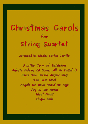 Book cover for 8 Christmas Carols for String Quartet