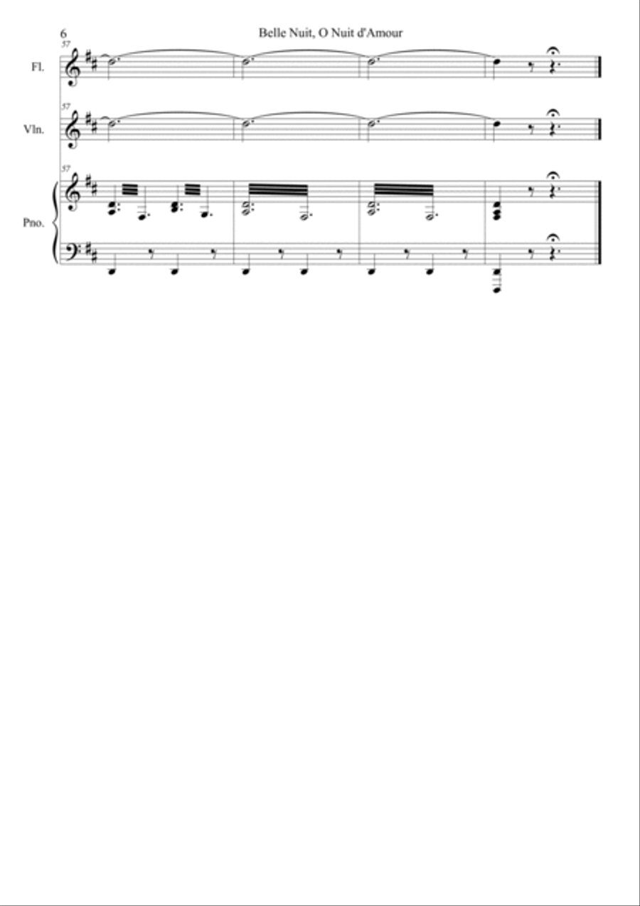 Belle Nuit o nuit d'amour Violin scores gallery preview page 6