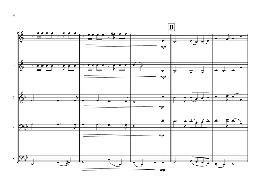 Irish National Anthem ( Amhrán na bhFiann) for Brass Quintet (World National Anthem Series) Brass Quintet scores gallery preview page 4