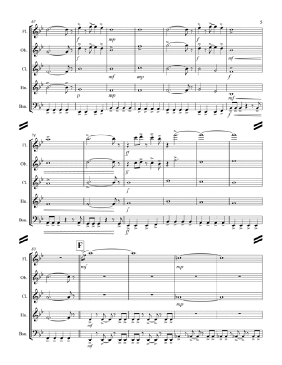 Take On Me Woodwind Quintet scores gallery preview page 6