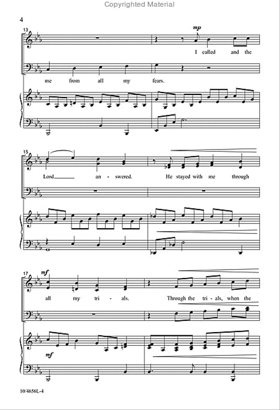 The Lord Is Listening 4-Part scores gallery preview page 4