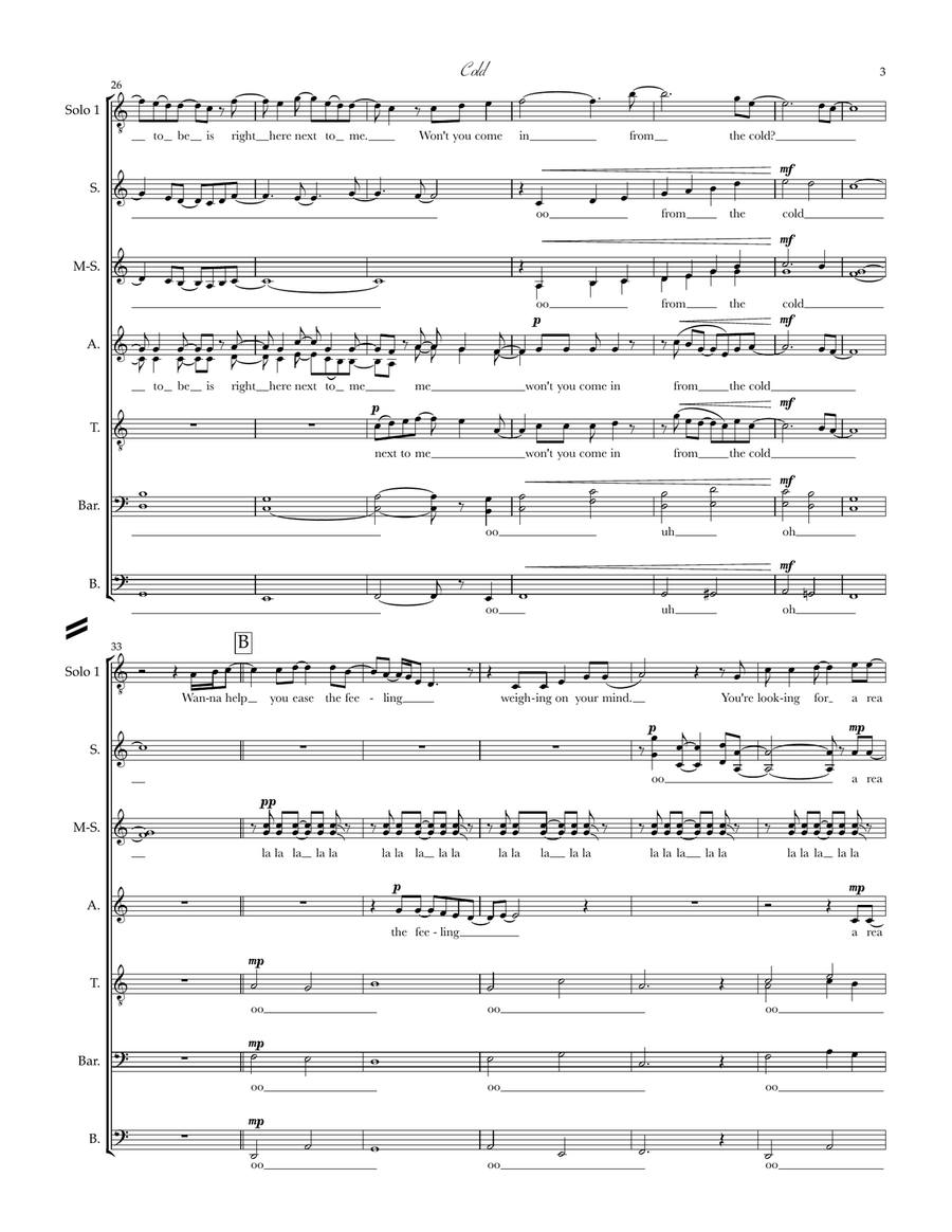 Cold Cold Divisi scores gallery preview page 3
