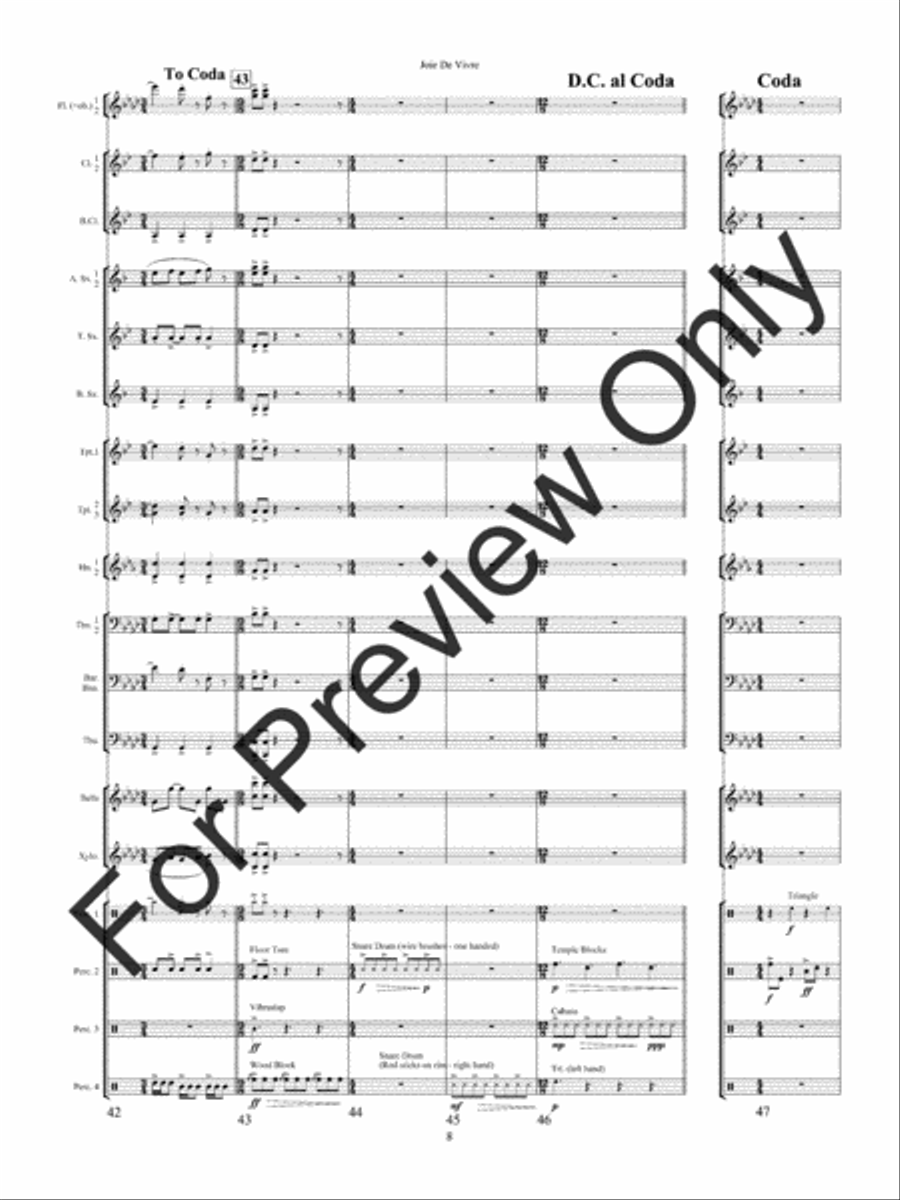 Joie De Vivre Concert Band scores gallery preview page 11