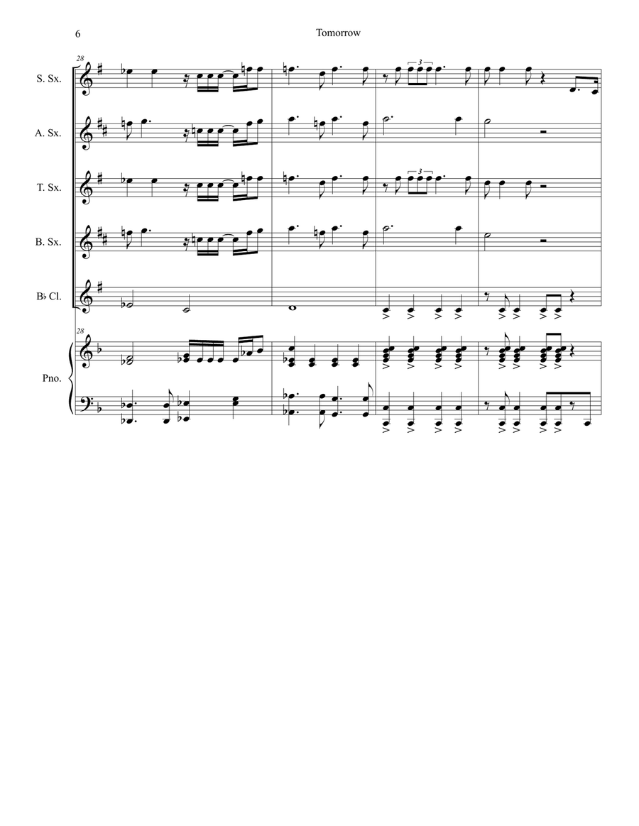 Tomorrow Saxophone Quartet scores gallery preview page 6
