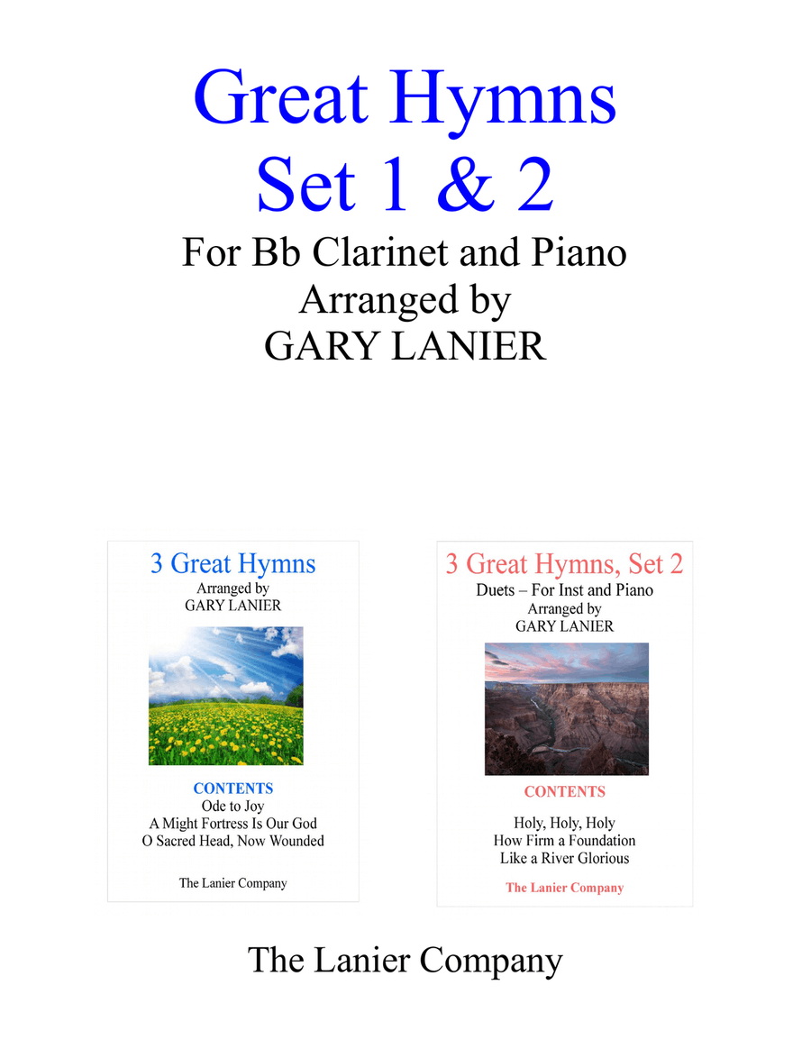 GREAT HYMNS Set 1 & 2 (Duets - Bb Clarinet and Piano with Parts) image number null