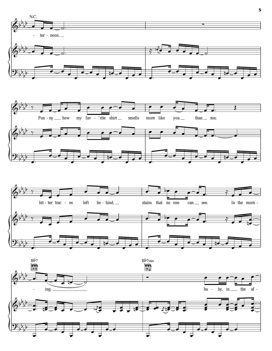 In The Morning In The Morning Piano, Vocal, Guitar scores gallery preview page 5