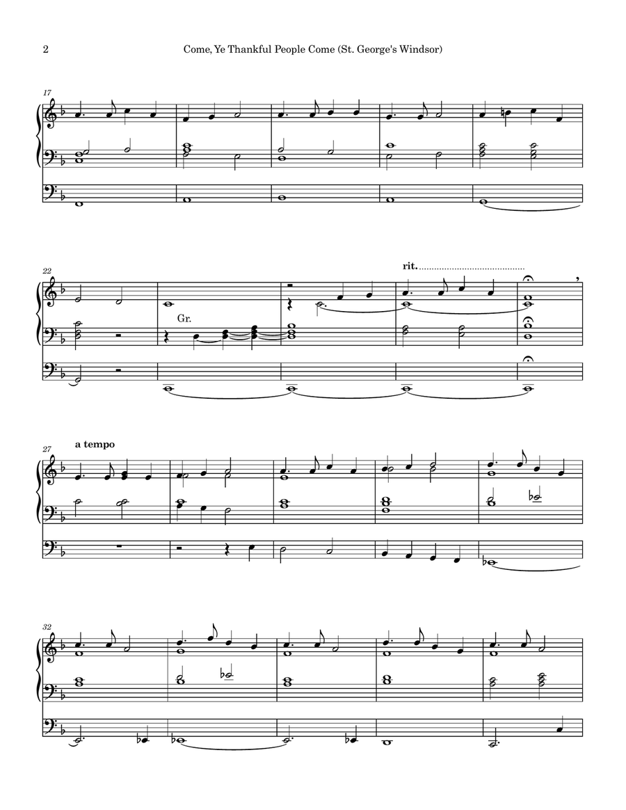 Come, Come (St. George's Windsor), Ye Thankful People, organ work by Phil Lehenbauer Organ Solo scores gallery preview page 3