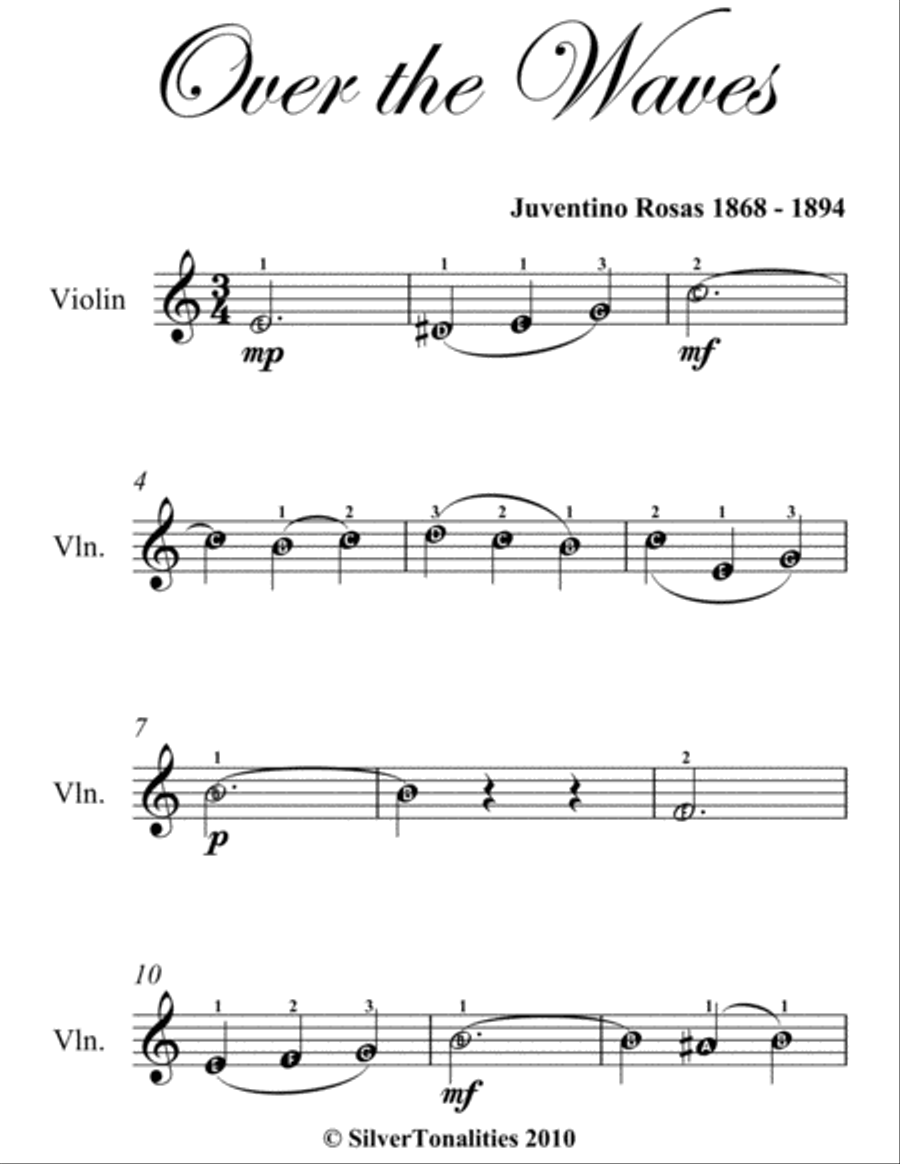 Over the Waves Easy Violin Sheet Music Violin Solo scores gallery preview page 2